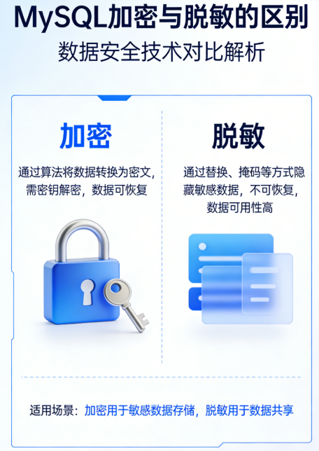 MySQL加密与脱敏的区别