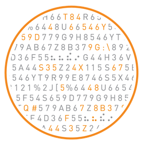 橙色数据保护圆形图标