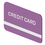 紫色信用卡数据保护图标